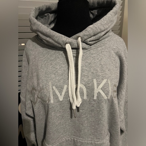 CALVIN KLEIN PERFORMANCE LIKE NEW! WOMEN’S HOODIE IN HEATHERED GRAY SIZE LARGE - Picture 3 of 10